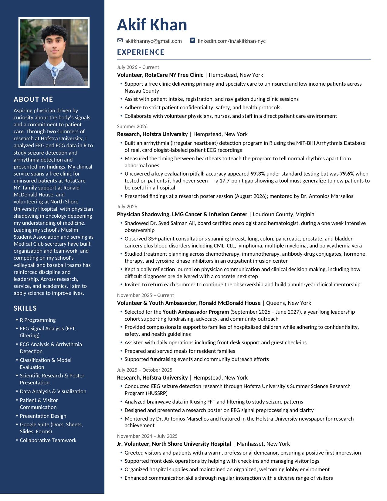 First page preview of Résumé